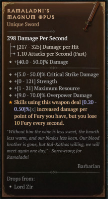 DIABLO 4 NEW SEASON       Unique Items       Ramaladni's Magnum Opus