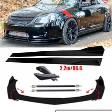 Front Bumper Lip Spoiler Splitter Glossy Black For Chevorlet Cobalt SS Body Kit