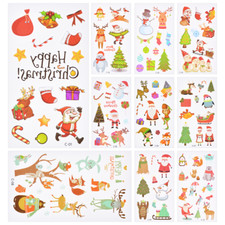 10 Sheet Christmas Temporary Water Tattoo Children Body/Face Sticker Fake Tattoo