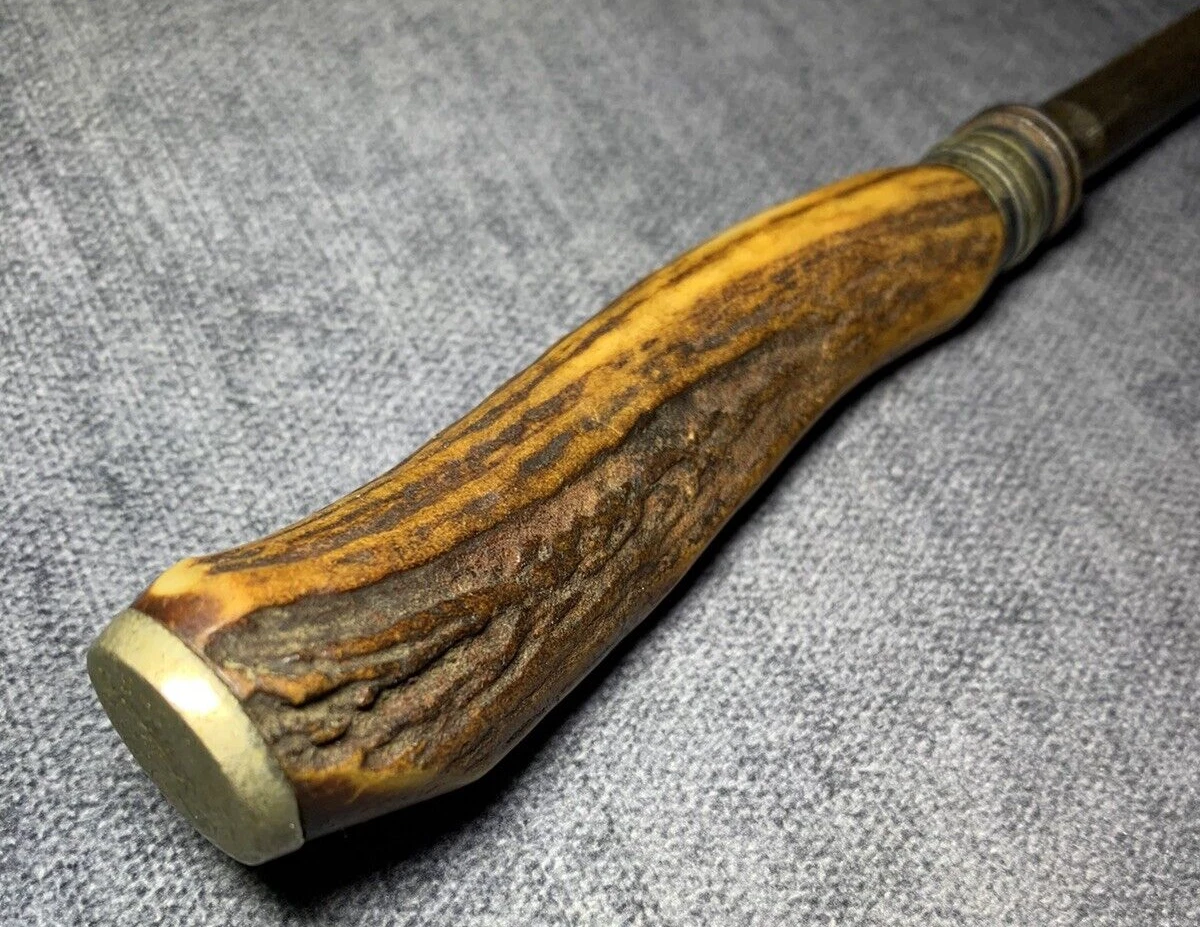 Alfred Field & Co. Sheffield England Antique Honing Rod Knife Antler Handle 13"