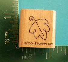 Stampin Up LEAF OUTLINE Rubber Stamp Flower Plant Tree