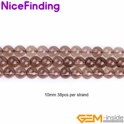Brown Smoky Quartz Natural Round Crystal Spacer Beads Jewelry Making 15" 8mm - Picture 9 of 32