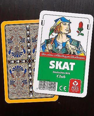 ALTENBURGER SPIELKARTEN 75 ASS Skatkarten Skat Blatt Club Deutsches Bild Kornblume Karten Q