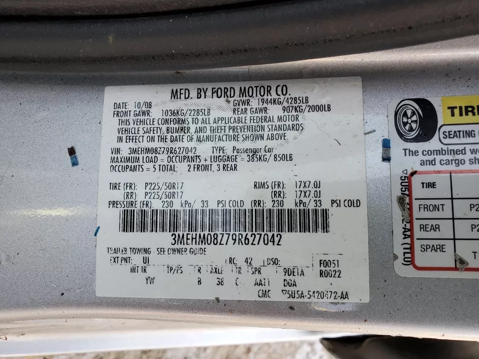 **PEGA LOCAL** 2006-2009 Mercury Milan 2006-2007 Ford Fusion 2.3L Motor - Imagem 4 de 4