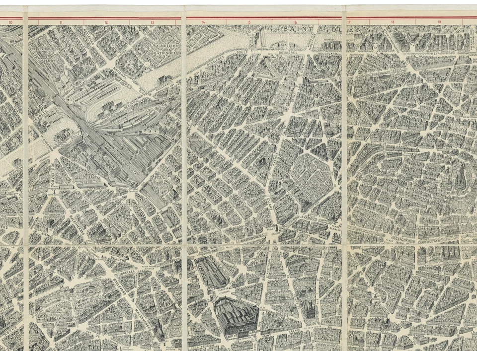 Bird's-Eye Map "Plan de Paris a vol d’oiseau" Georges Peltier, c.1920 - Image 3 of 4