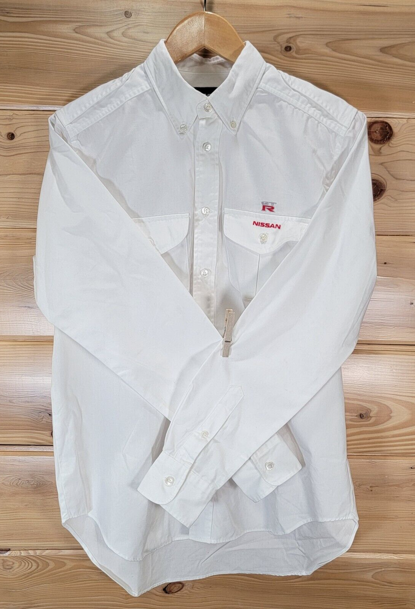 nissan dress shirts Nissan GTR Long Sleeve Button Shirt Men Medium White Official Merch