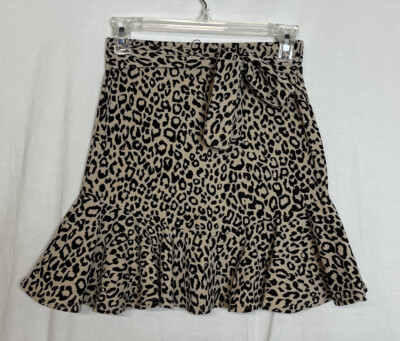 Nasty Gal Growl Power Leopard Mini Skirt US Size 4 NWT