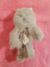 Vtg 1986 Barbie Pet Show Fashions Gray Furry Cat Mattel 3663 Finger Puppet