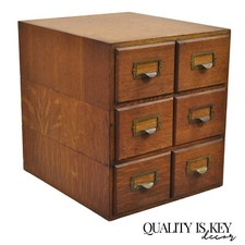 Antiguo archivador de letras apilable de roble Weis Mission Arts & Crafts - 3 pilas