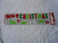 NEW Merry Christmas Holly window Gel Clings Stickers 25 pcs Decor LARGE Winter 