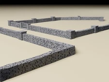Stone Town Wall Set Detailed Scatter Terrain for Historical Tabletop Wargames