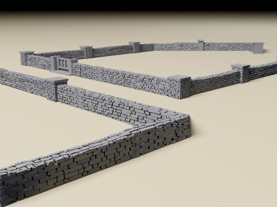 #ad #ad Stone Town Wall Set Detailed Scatter Terrain for Historical Tabletop Wargames $14.46