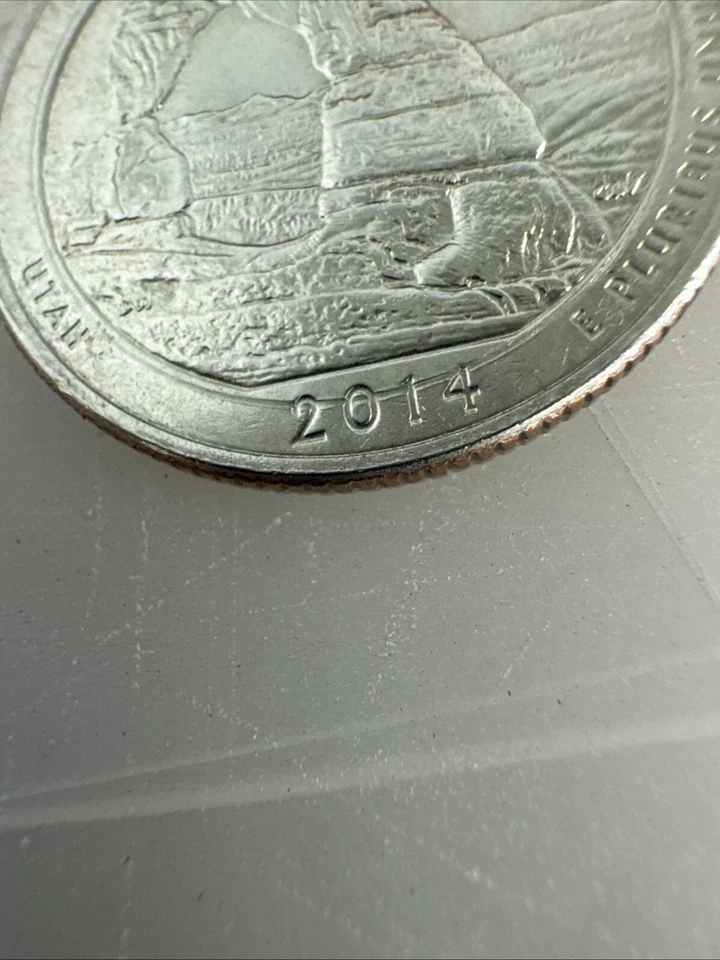 Anillo D Utah Quarter Double Strike 2014 ¡¡ERROR como nuevo hasta 2014!! ¡Extremadamente raro! Foto 4 de 4