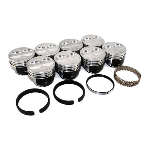 Speed Pro H345DCP40 350 SBC Flat Top Pistons 5.7" Press Fit Cast Rings