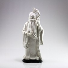 Porzellan-Figur Sanxing SHOU, Chinesischer Gott der Gesundheit Porzellanskulptur