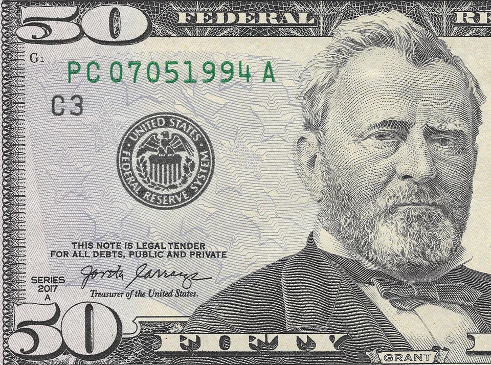 July 5th, 1994 Birthday or Anniversary Date Note Fancy Serial $50 Dollar Bill - Image 3 of 4