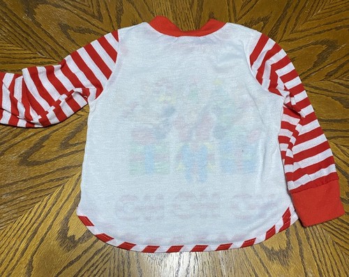 Vintage Cassie Made In USA Christmas Reindeer Santa Pajama Top Kids Youth Size 4 - Picture 5 of 7