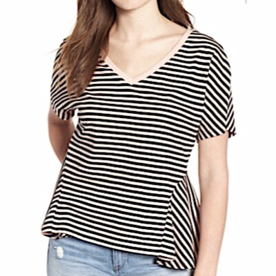 #ad BP Striped Sharkbite Hem Tee Size Small $12.00