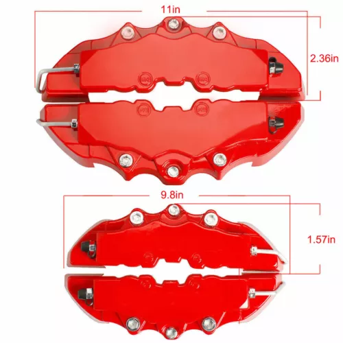 4PCS 3D Style Red M+L Car Disc Brake Caliper Cover Front & Rear Accessories Kits - Picture 5 of 22