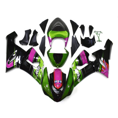Injection Green Purple ABS Fairing Kit for Kawasaki 2005 2006 ZX6R Bodywork