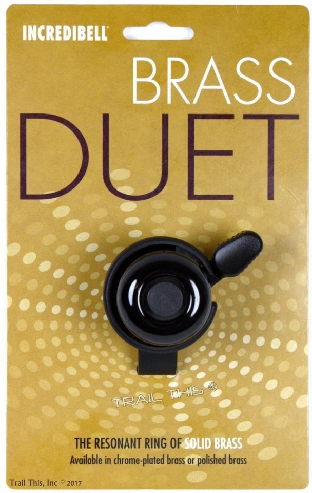 Campana de bicicleta Mirrycle Incredibell de latón Duet - se adapta a 21,7 mm a 24 mm negra Foto 3 de 4