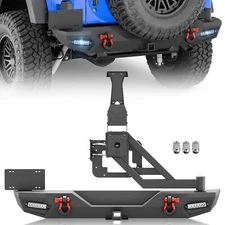 Rear Bumper for 2007-2018 Jeep Wrangler JK JKU Unlimited with Spare Tire Carrier