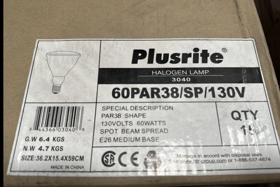 ⚡️Plusrite 60PAR38/SP/130 Flood Light Bulb 130V 60W Indoor Outdoor⚡️46506 - Image 2 of 4