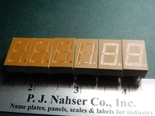 On Semiconductor MAN6680 Orange .56" Tall LED Seven Segment Displays Qty 6 NOS