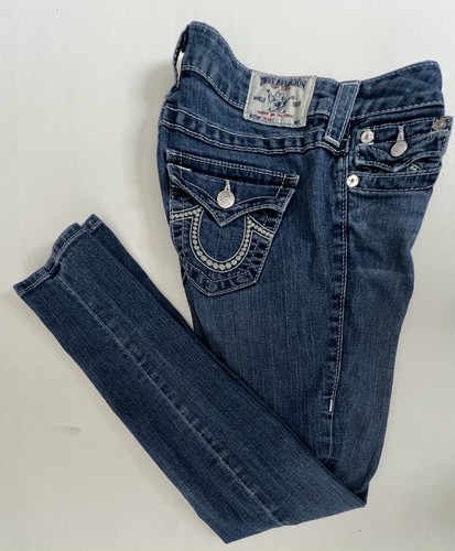 TRUE RELIGION Womens 27 Embroidered Flap Pocket Made In USA Skinny Stretch Jeans - Picture 19 of 19