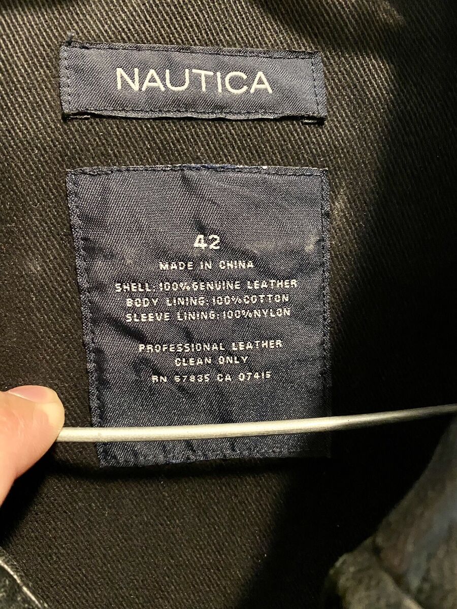 Vintage Retro 1990s Mens Nautica Leather Jacket Size 42 Free Vintage Retro 1990s Mens Nautica Leather Jacket Size 42 Free