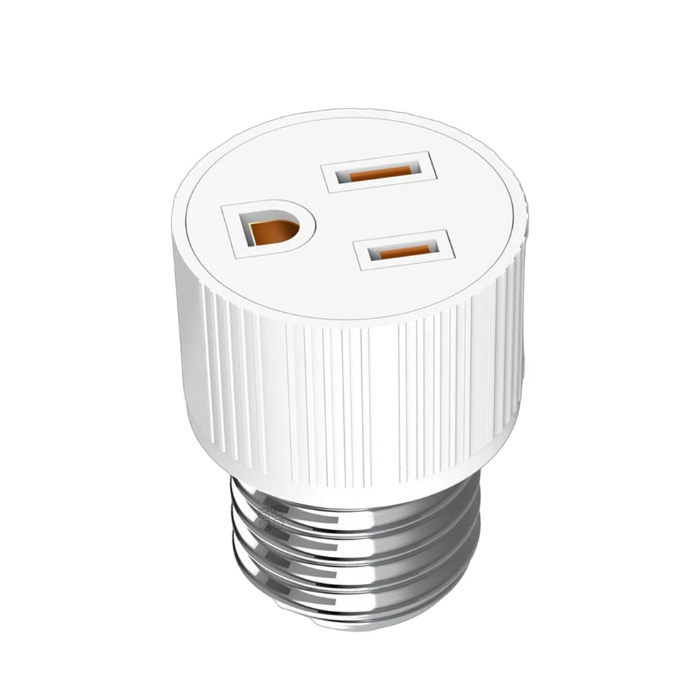 3 Pin Light Socket To Plug Adapter Outlet Plug Converter E27 Bulb Socket Adapter - Image 2 of 4
