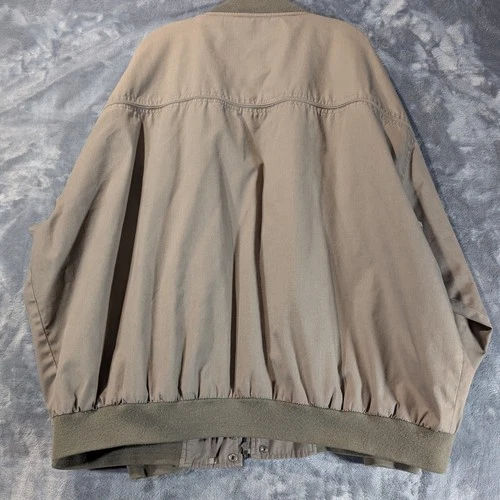 Vintage Oversized Harrington Bomber Jacket Tan Khaki Harbor Bay 5X Big and Tall image 12