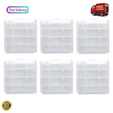 Battery Storage Case for AA/AAA, Battery Holder Box (6Pack Clear)
