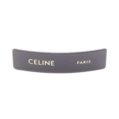 CELINE Paris Haarspange Haarspange B104E2V0238NG Leder vergoldet schwarz NEU