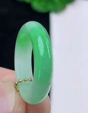 100 Natural Icy Green Grade A Jadeite Jade Ring Size 6.5 Y0122