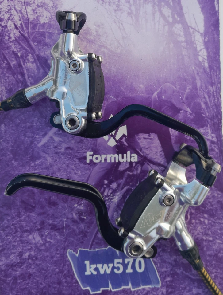 Formula - Juego de frenos R1R/R1 Racing mangueras pulidas plateadas con kevlar 77-137 cm rojo Foto 2 de 4