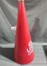 Vintage W/ Original Handle Red USA Cheerleader Megaphone Cheer Bull Horn
