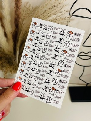 Nail Art Wasser Aufkleber Transfer Minnie Mouse, Mickey Mouse Halloween Disney Geist
