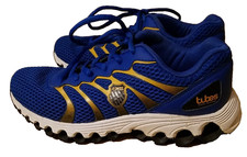 K-SWISS MEN'S SIZE 6 TUBES COMFORT 200 07112-408 BLUE AND GOLD PRE-OWNED VGC