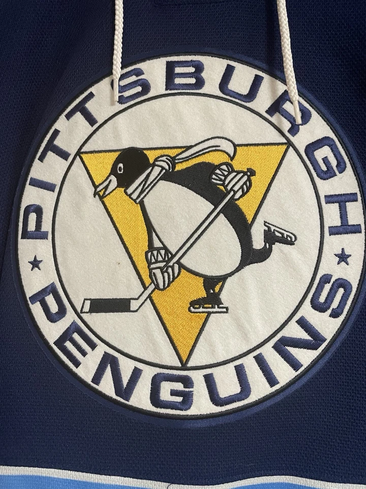 Camiseta de hóquei Pittsburgh Penguins em branco Throwback Reebok média - Imagem 2 de 4