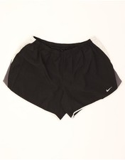 NIKE Womens Dri Fit Sport Shorts UK 22 3XL Black Colourblock DC36