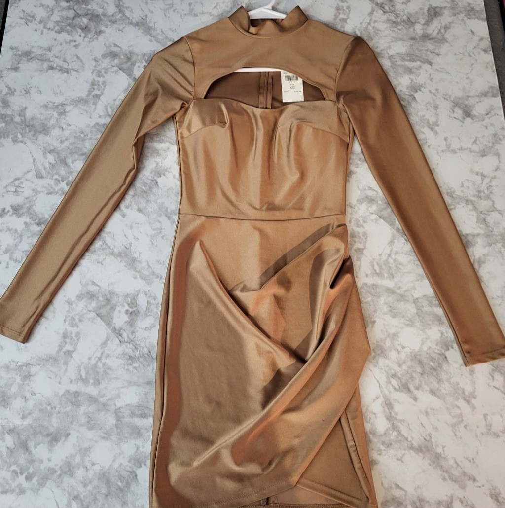 camel bodycon midi dress Fashion Nova Mock Neck Long Sleeve XS Satin D2955 Size:110cm Camel ribbed knit midi Floral Burnout Grey Green Square Neck