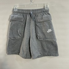 Nike gray drawstring athletic cotton fleece drawstring sweat shorts Boys XL