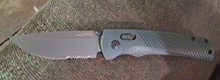 SOG 11 18 06 41 Flash AT 3.45" Serrated Blade Gray Handle Folding Knife