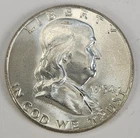 1954 P Franklin Half Dollar - Silver - Uncirculated  Philadelphia