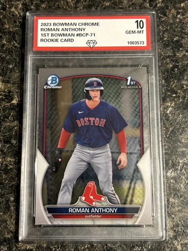 Roman Anthony Rookie Card  2023 1st Bowman Chrome GEM MT 10 Boston Red Sox