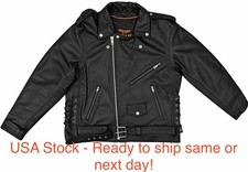 NEW Heavy Duty Genuine Leather Mens Motocycle Jacket - Size XL - Cruiser Style