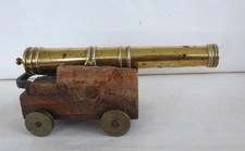 Nice Vintage Desk Model of a Naval Cannon in Brass 19cm
