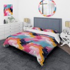 New ListingDesignart "Colorful Paint Swirl Bliss I" modern bedding set