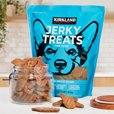 KIRKLAND JERKY TREATS FOR DOGS 48 OZ 3 LB , CHICKEN BREAST JERKY